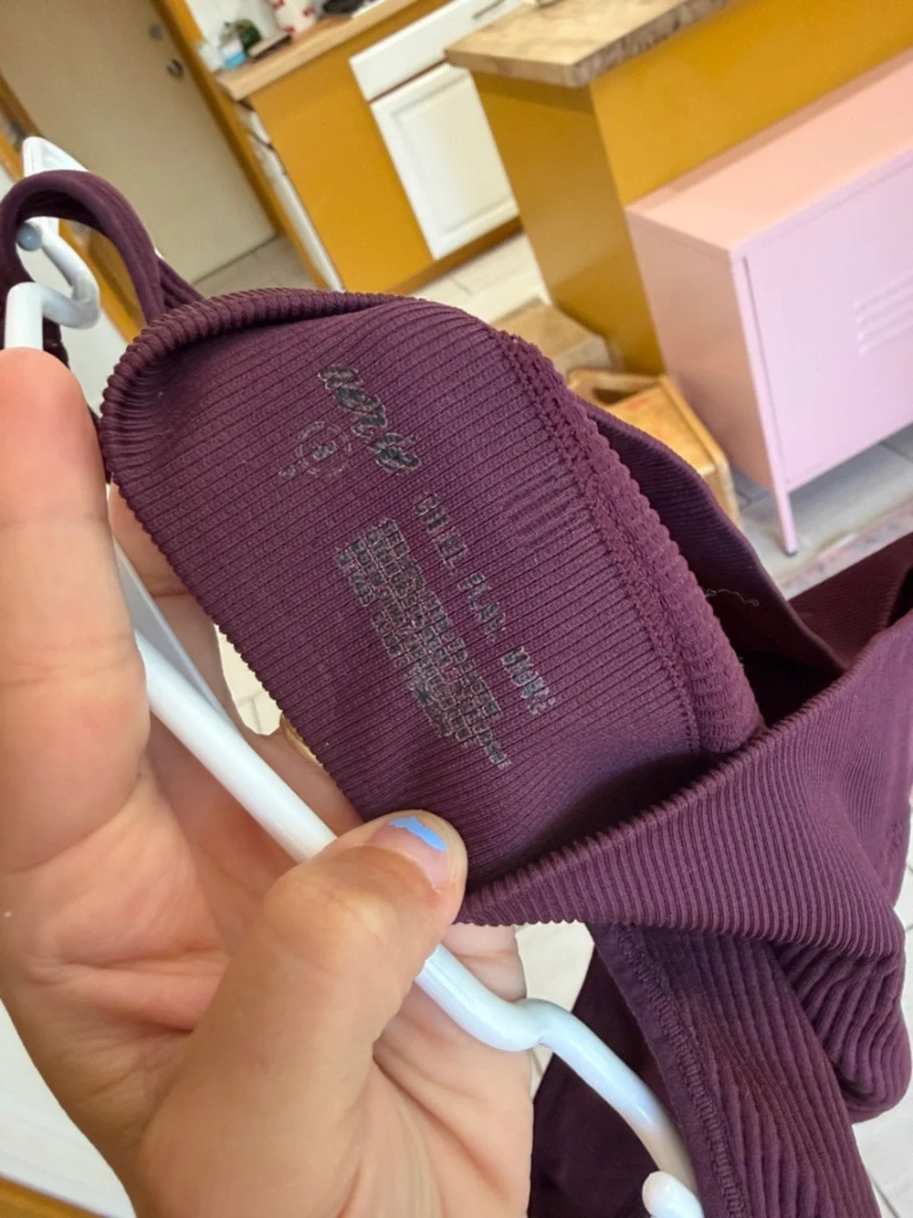 Aerie Small Deep Purple Ribbed Sports Bra Small